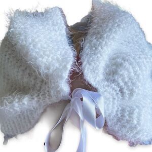 Custom Made Elegant Cozy Fluffy Girls Wrap/ Shawl Acrylic/ Wool Sz 4-10